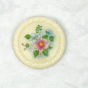 Vintage Avon Floral Ceramic Brooch